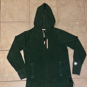 Green Hoodie with Pink Accents